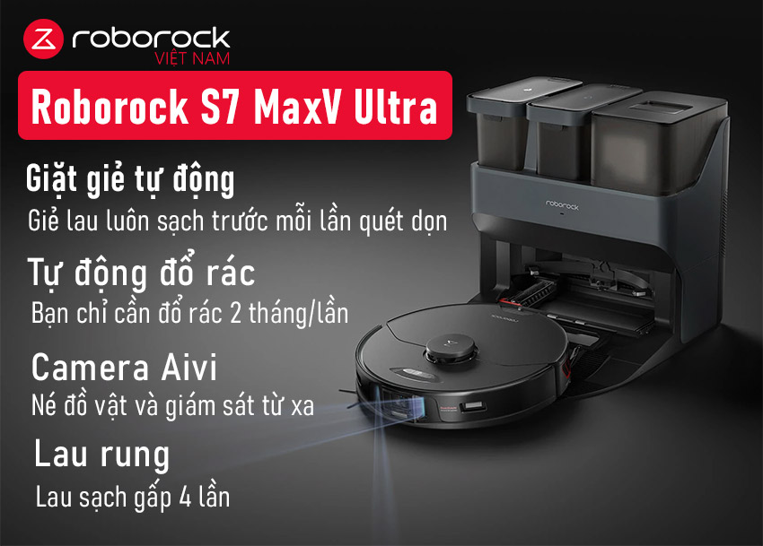 Robot hút bụi lau nhà Roborock S7 MaxV Ultra